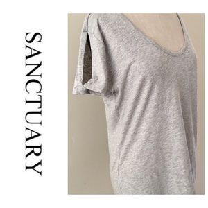 New!  Sanctuary heather grey cutout shoulder tee